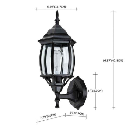 Hukoro 1-Light 16.85-in Matte Black Outdoor Wall Lantern Sconce F14491-WL-BK