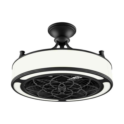 Home Decorators Windara 22 in. LED Indoor/Covered Outdoor Black Ceiling Fan