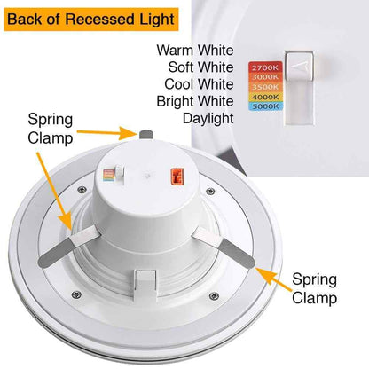 Commercial Electric 6 in. Selectable CCT LED Recessed Light Trim 670 Lumens