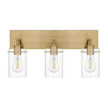 Hampton Bay Regan 21 in. 3-Light Brushed Gold Vanity Light w/ Clear Glass Shades