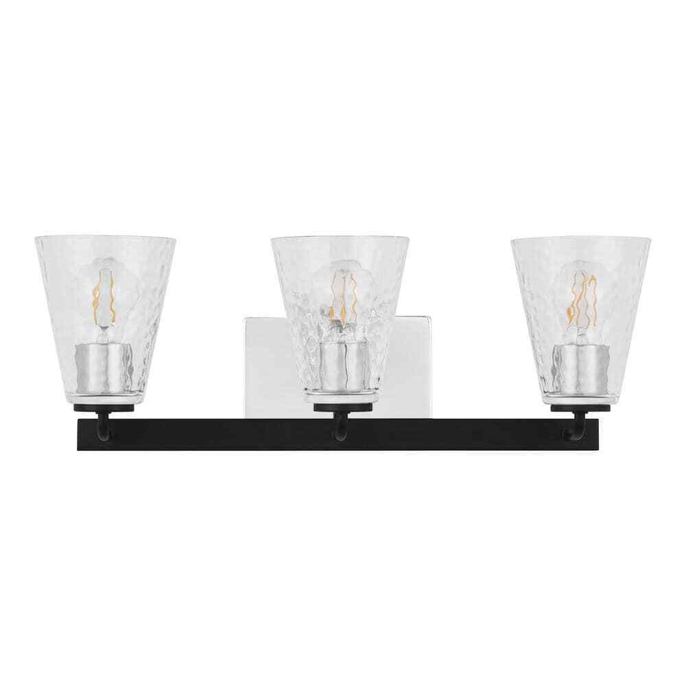Home Decorators Westbrook 3-Light Matte Black Modern Bathroom Vanity Light