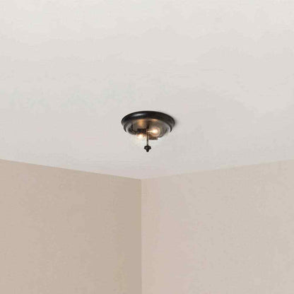 Hampton Bay 2-Light 13 in. Bronze Flush Mount Ceiling Light