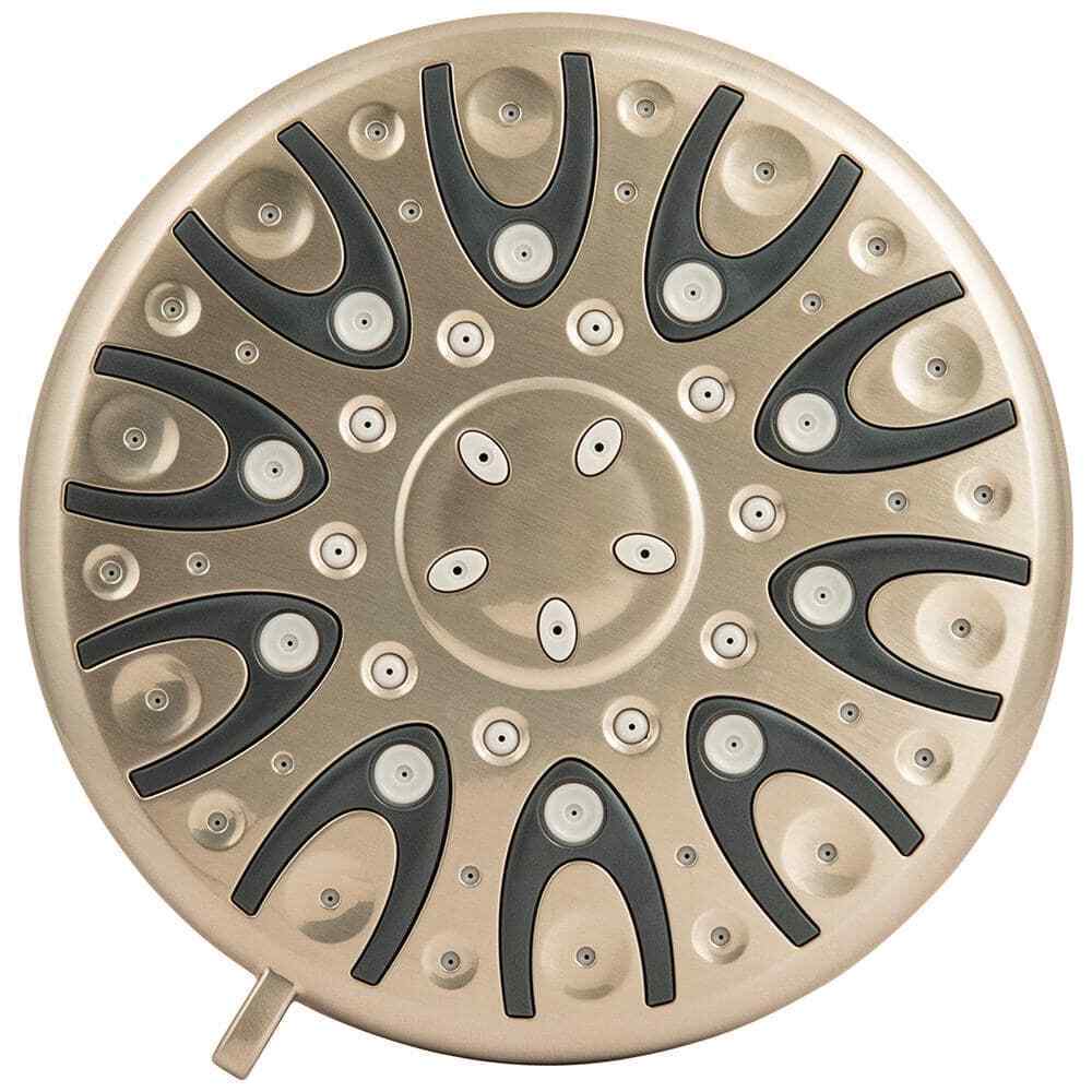 Glacier Bay Raincan 6 -Spray Round Shower Head Adjustable Heads Brushed Nickel