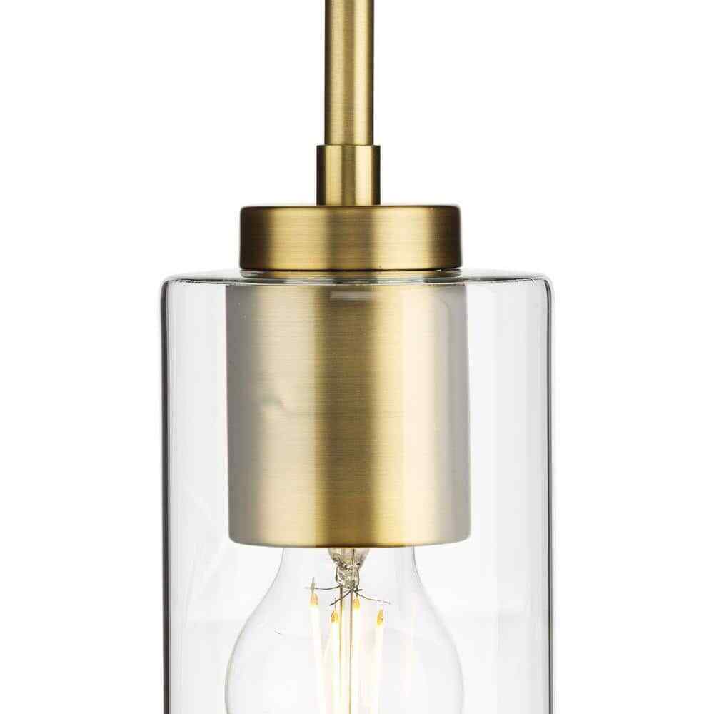 Progress Lighting Cofield 4 in. 1-Light Vintage Brass Transitional Pendant