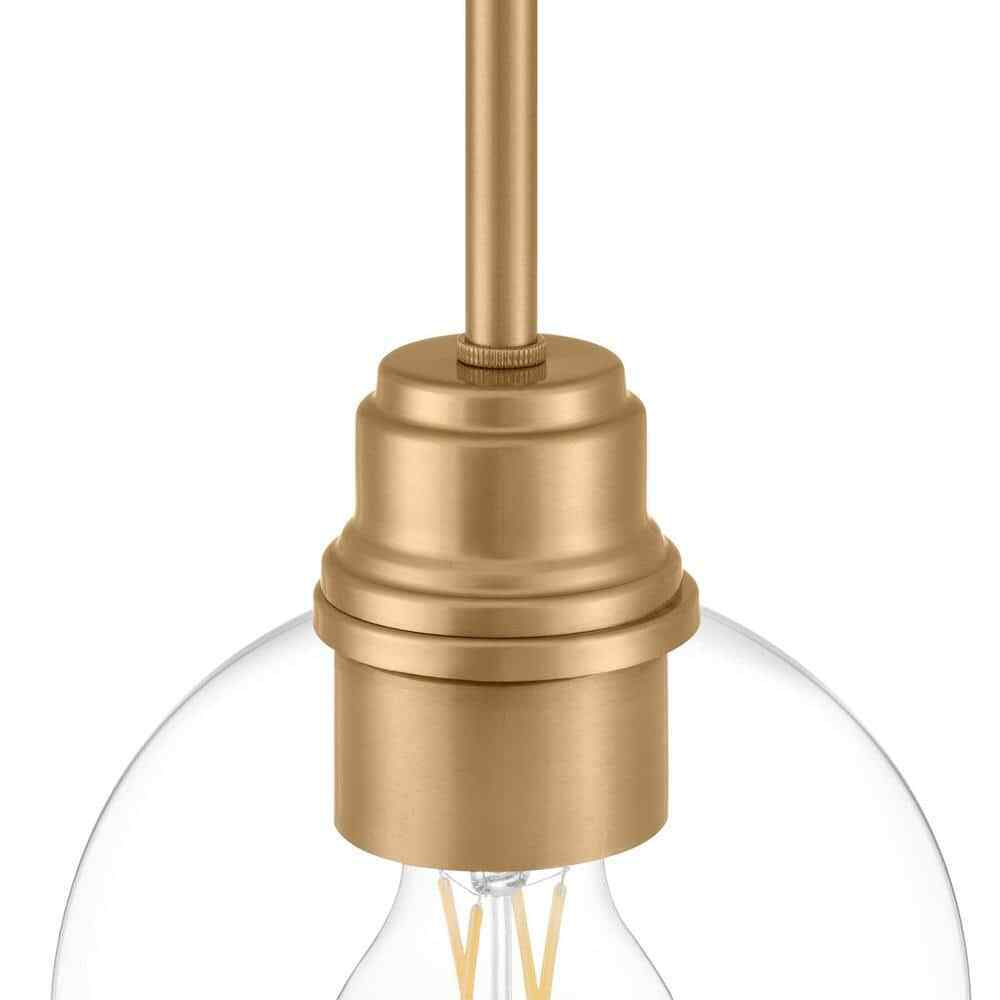 Hampton Bay Florabelle 6 in. W Mini-Pendant Antique Gold Clear Globe Glass Shade