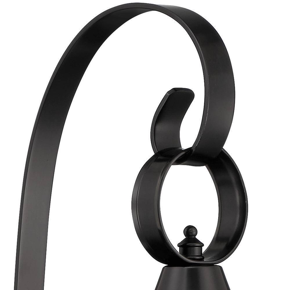 NORWELL Small Cottage Onion 1-Light Black Outdoor Wall Sconce with Seedy Glass