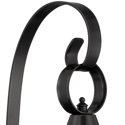 NORWELL Small Cottage Onion 1-Light Black Outdoor Wall Sconce with Seedy Glass