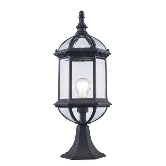 Bel Air Lighting Wentworth 1-Light Black Outdoor Lamp Post Lantern Mount