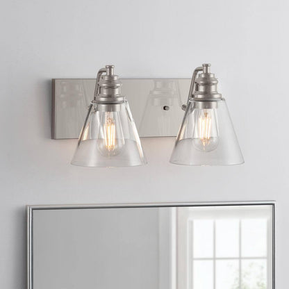 Hampton Bay Manor 15.3 in. 2-Light Polished Nickel Bathroom Vanity Light