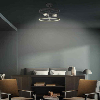 Feit Electric Katalyst 15 in. 3-Light Matte Black Color Selectable CCT LED
