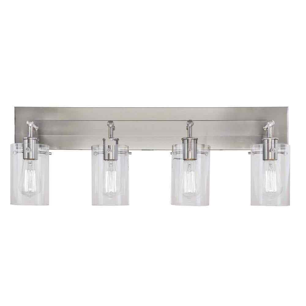 Hampton Bay Regan 29.13 in. 4-Light Brushed Nickel Bathroom Vanity Light