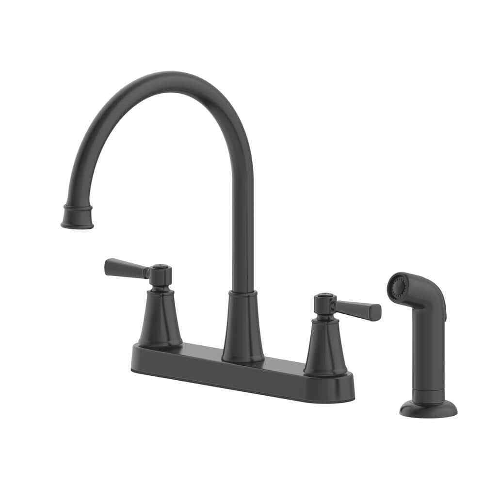 Glacier Bay Melina Double-Handle Standard Kitchen Faucet w/ Side Sprayer