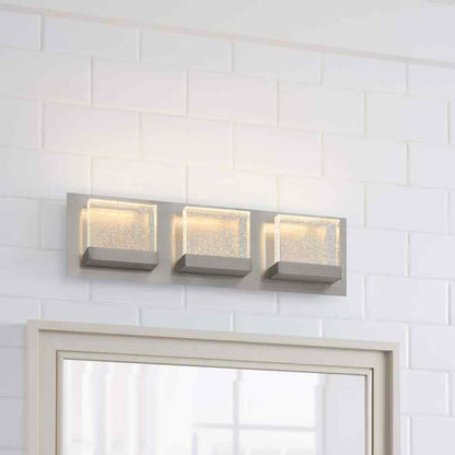 Home Decorators Alberson Brushed Nickel Integrated LED Bathroom Vanity Light Bar