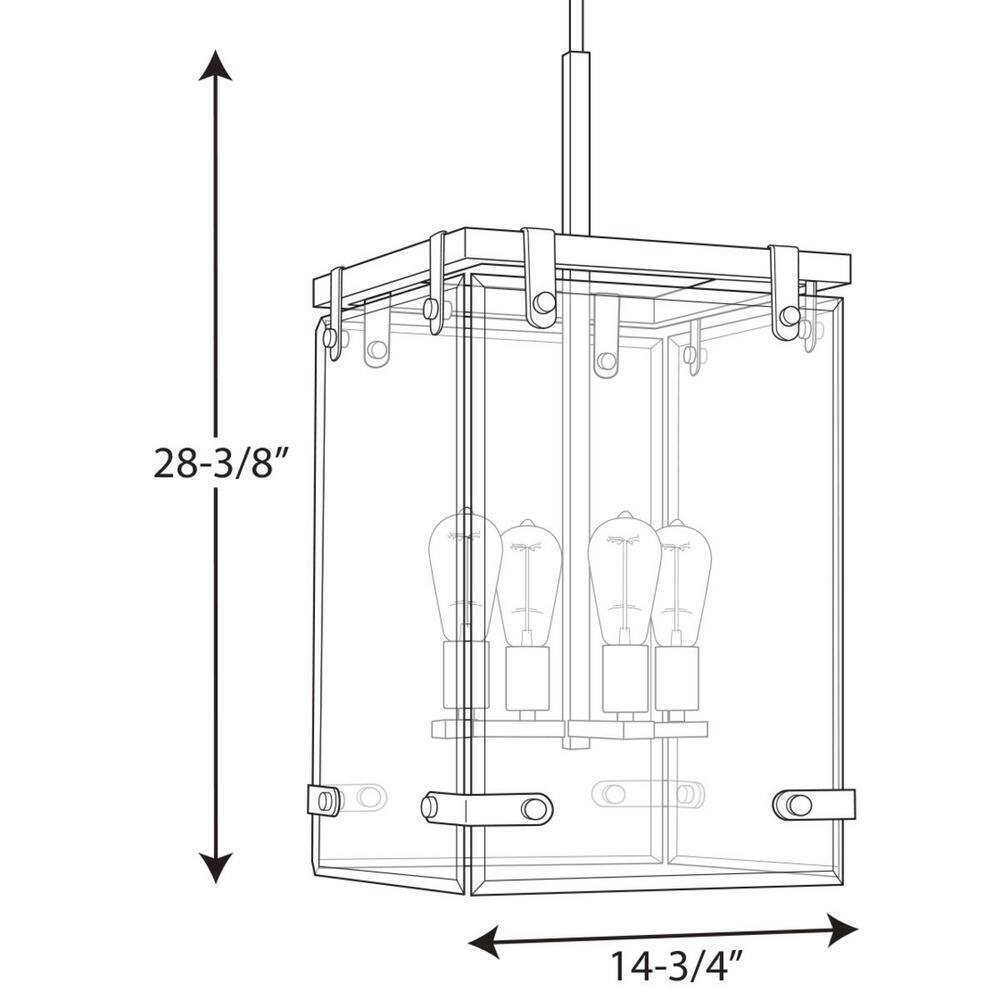 Progress Lighting Glayse Collection 4-Light Brushed Nickel Pendant