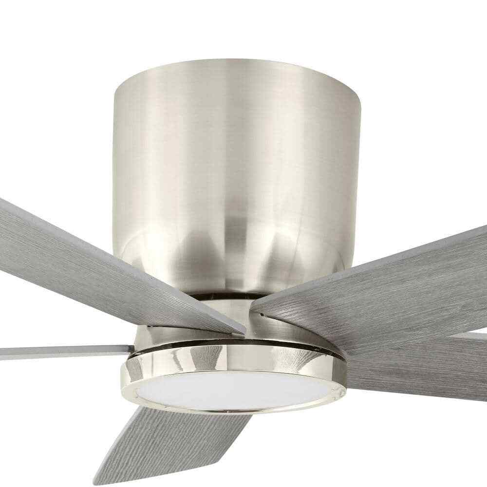Home Decorators Britton 52 in. Integrated LED Indoor Brushed Nickel Ceiling Fan
