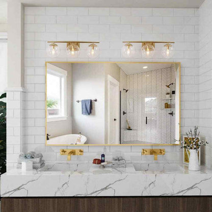 Uolfin Modern Gold Bathroom Vanity Light 3-Light Farmhouse Brass Wall Sconce