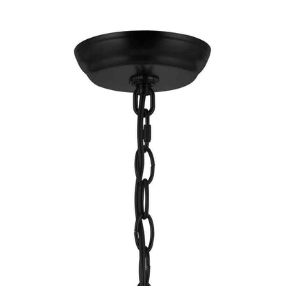 Hampton Bay Oron 4-Light Black Reversible Chandelier w/ Clear Glass Shades