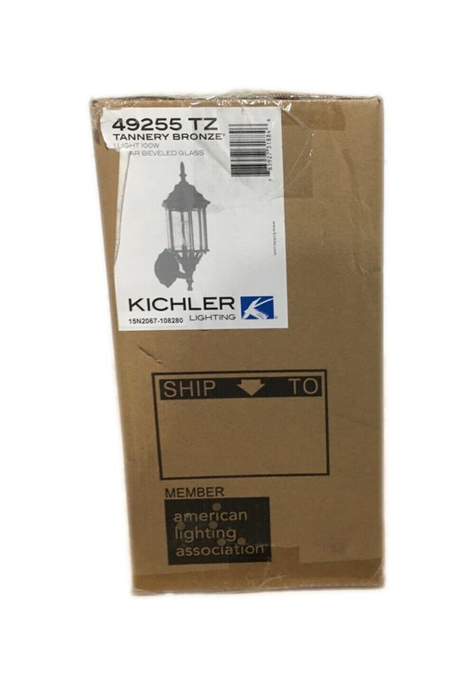 KICHLER Chesapeake 17 in. Tannery Bronze Outdoor Hardwired Wall Lantern Sconce