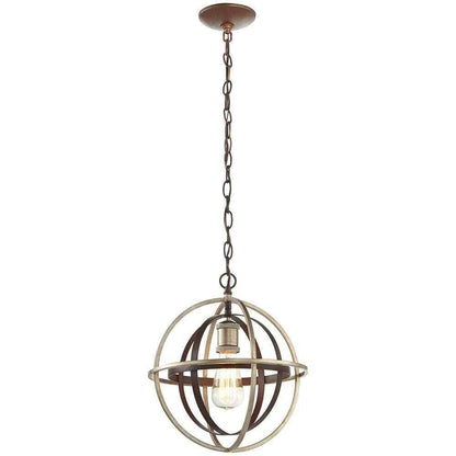 Home Decorators Barton Bay 1-Light Bronze and Champagne Pewter Orb Mini Pendant