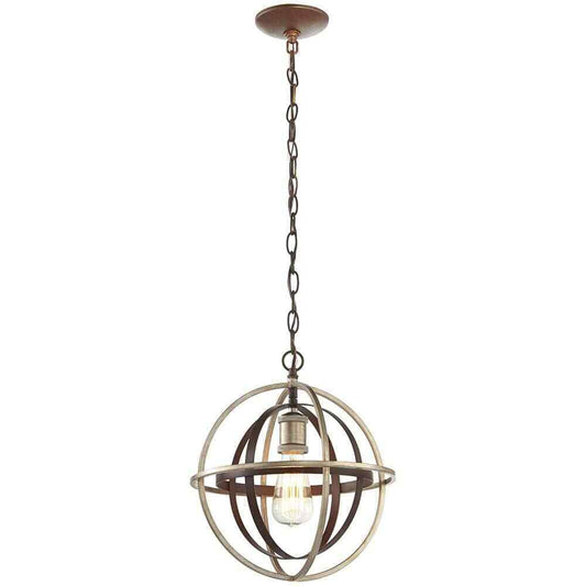 Home Decorators Barton Bay 1-Light Bronze and Champagne Pewter Orb Mini Pendant