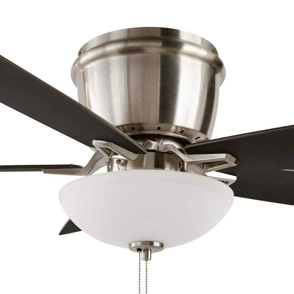 Hampton Bay Melrose 52 in Indoor LED Brushed Nickel Hugger Dry Rated Ceiling Fan