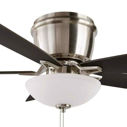 Hampton Bay Melrose 52 in Indoor LED Brushed Nickel Hugger Dry Rated Ceiling Fan