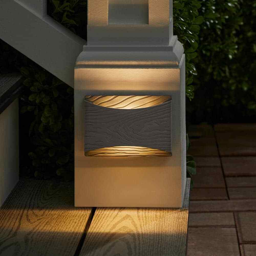 Hampton Bay Desoto Low Voltage Landscape Nantucket Gray Deck and Step Light