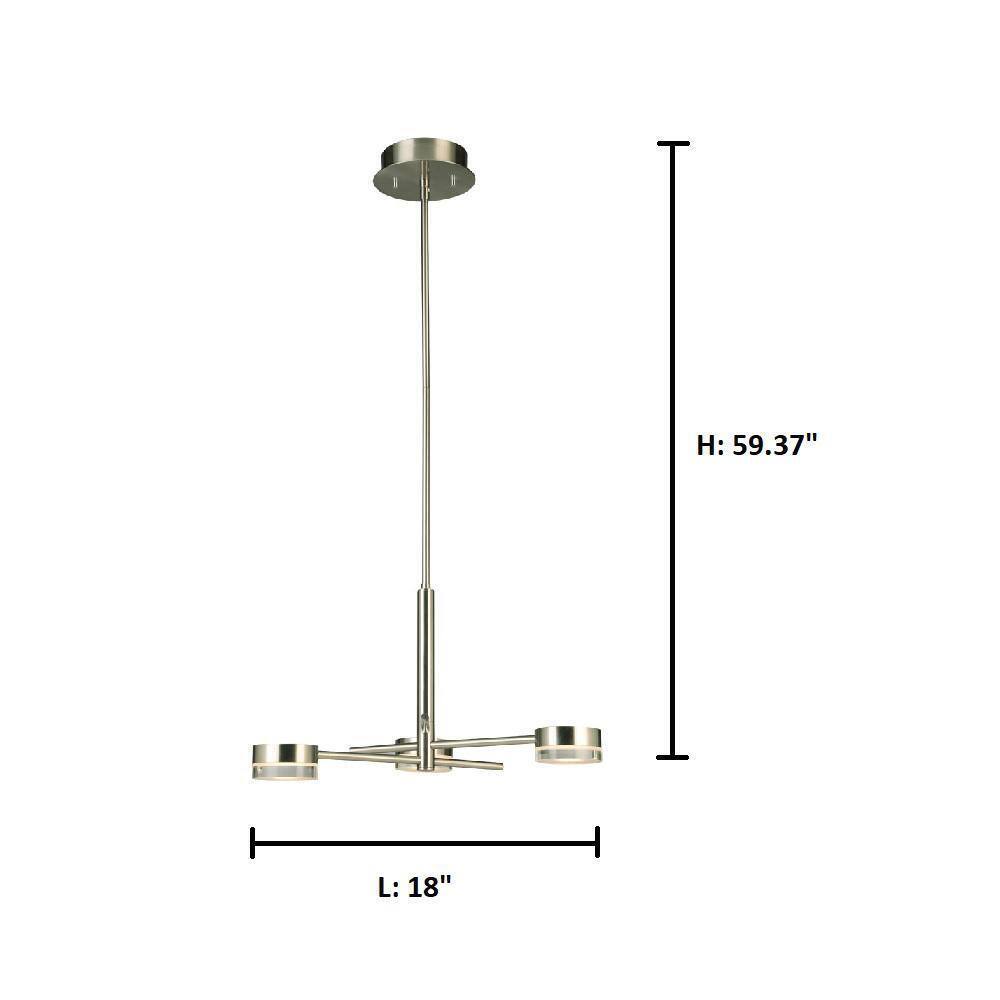 Eglo Transton 3-Light Brushed Nickel Integrated LED Chandelier
