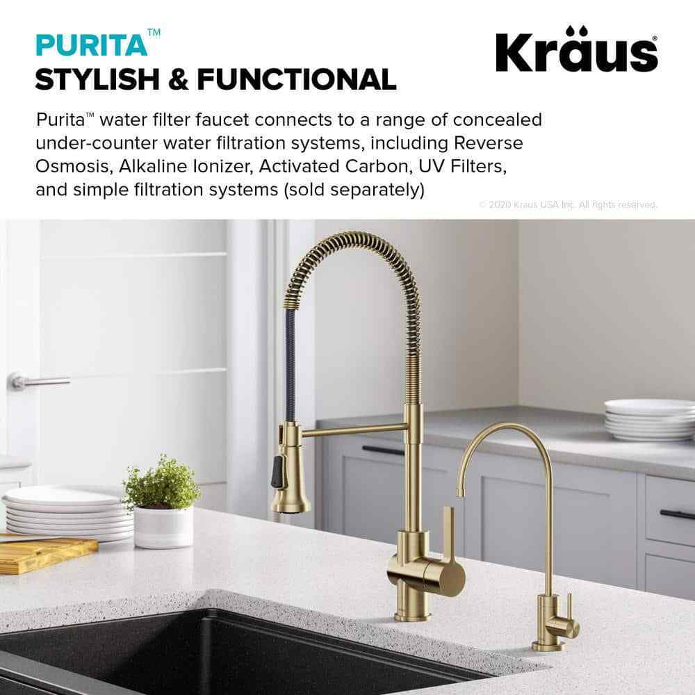 KRAUS Purita Single Handle 100% Lead-Free Beverage Faucet in Brushed Gold