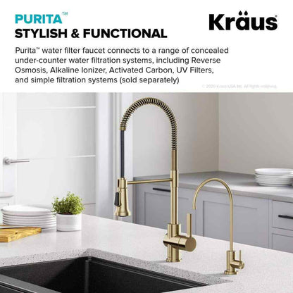 KRAUS Purita Single Handle 100% Lead-Free Beverage Faucet in Brushed Gold