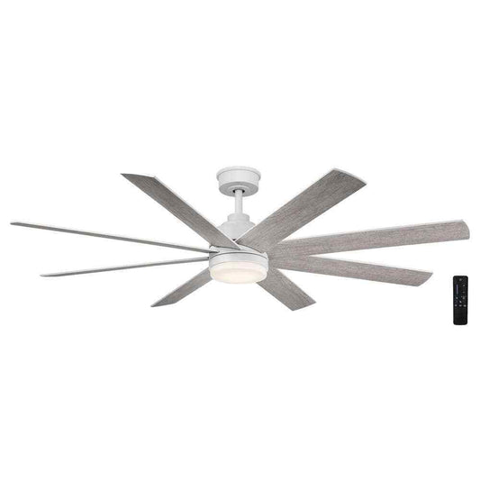 Home Decorators Celene 62 in. LED Indoor/Outdoor Matte White Ceiling Fan