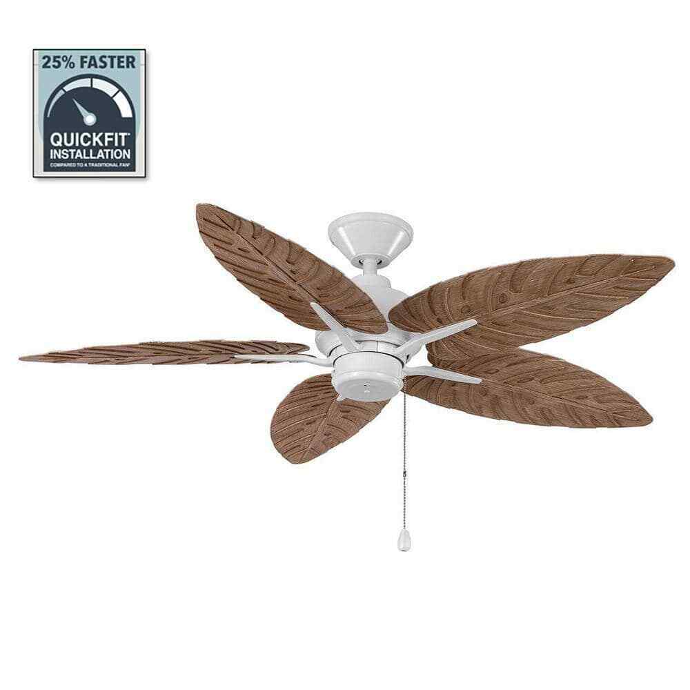 Hampton Bay Marsell 52 in. Indoor/Outdoor Matte White Ceiling Fan w/ Pull Chains