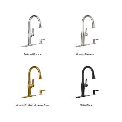 KOHLER Hamelin Single Handle Pull Down Sprayer Kitchen Faucet in Polished Chrome