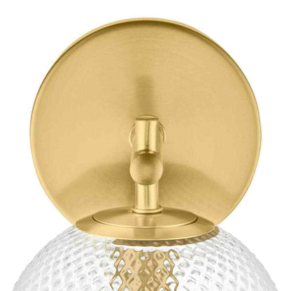 Hampton Bay Walsh 1-Light Brass Wall Sconce Light with Prismatic Glass Shade