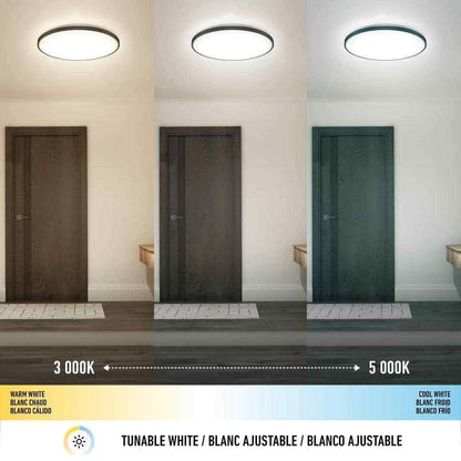 Artika Europa Modern Black LED CCT 3 Flush Mount Ceiling Light Fixture