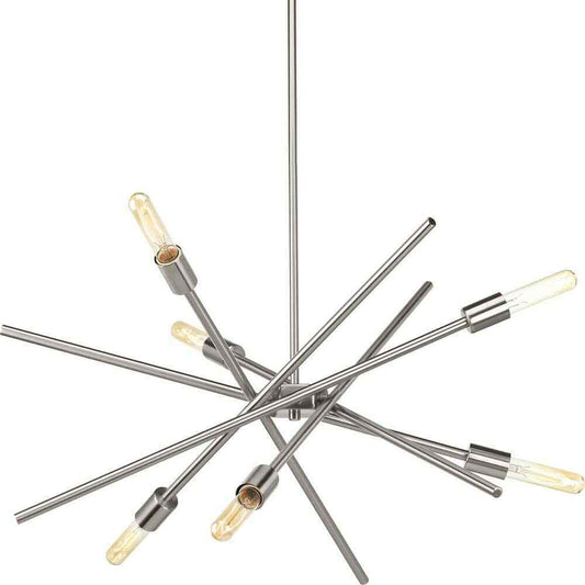 Progress Lighting Astra Collection 6-Light Brushed Nickel Chandelier
