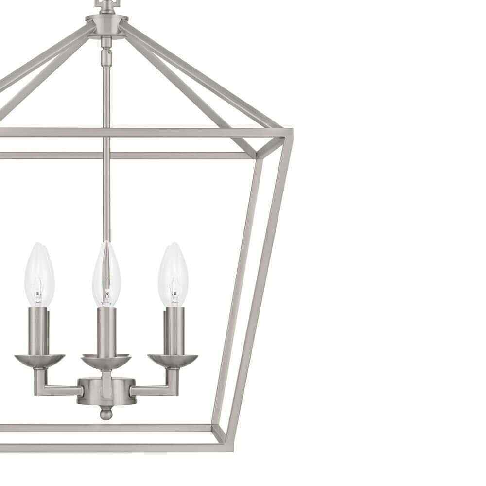 Home Decorators Weyburn 6-Light Brushed Nickel Caged Farmhouse Chandelier