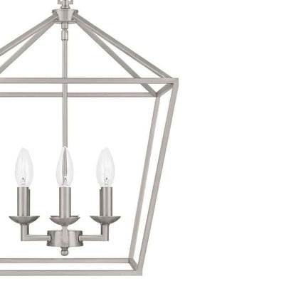 Home Decorators Weyburn 6-Light Brushed Nickel Caged Farmhouse Chandelier