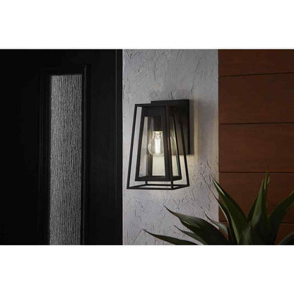 Home Decorators Bailey 11 in. Small Modern 1-Light Black Double Frame Outdoor