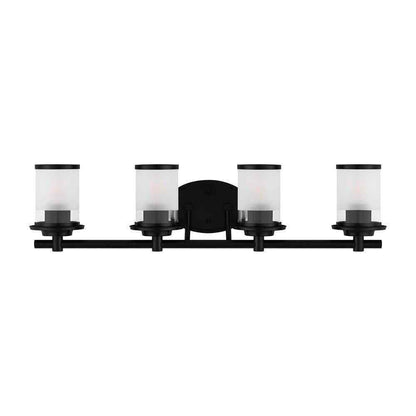 Hampton Bay Truitt 32.1 in. 4-Light Matte Black Modern Transitional Vanity