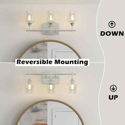 Pia Ricco 3-Lights Brush Nickle Wall Mount Vanity Light 1Jy-LP118881101