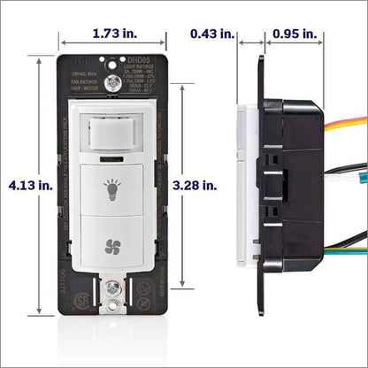 Leviton Decora In-Wall Combination Humidity Sensor Fan Control w/Light Switch