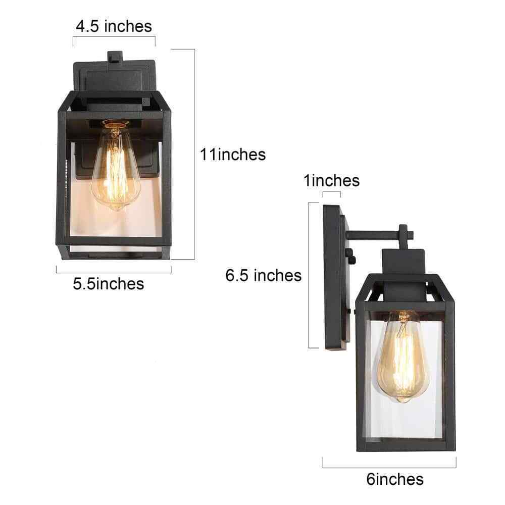LNC Modern Black Outdoor Wall Sconce 1-Light Cage Rustic Outdoor Lighting