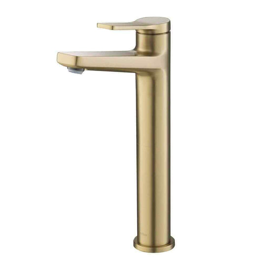 KRAUS Indy Single Handle Vessel Sink Faucet in Brushed Gold KVF-1400BG