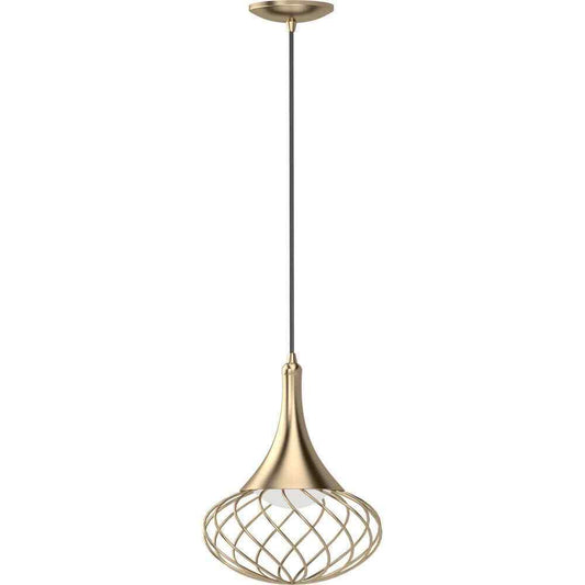 Volume Lighting LED Indoor Antique Gold Hanging Mini Pendant Light White Lens