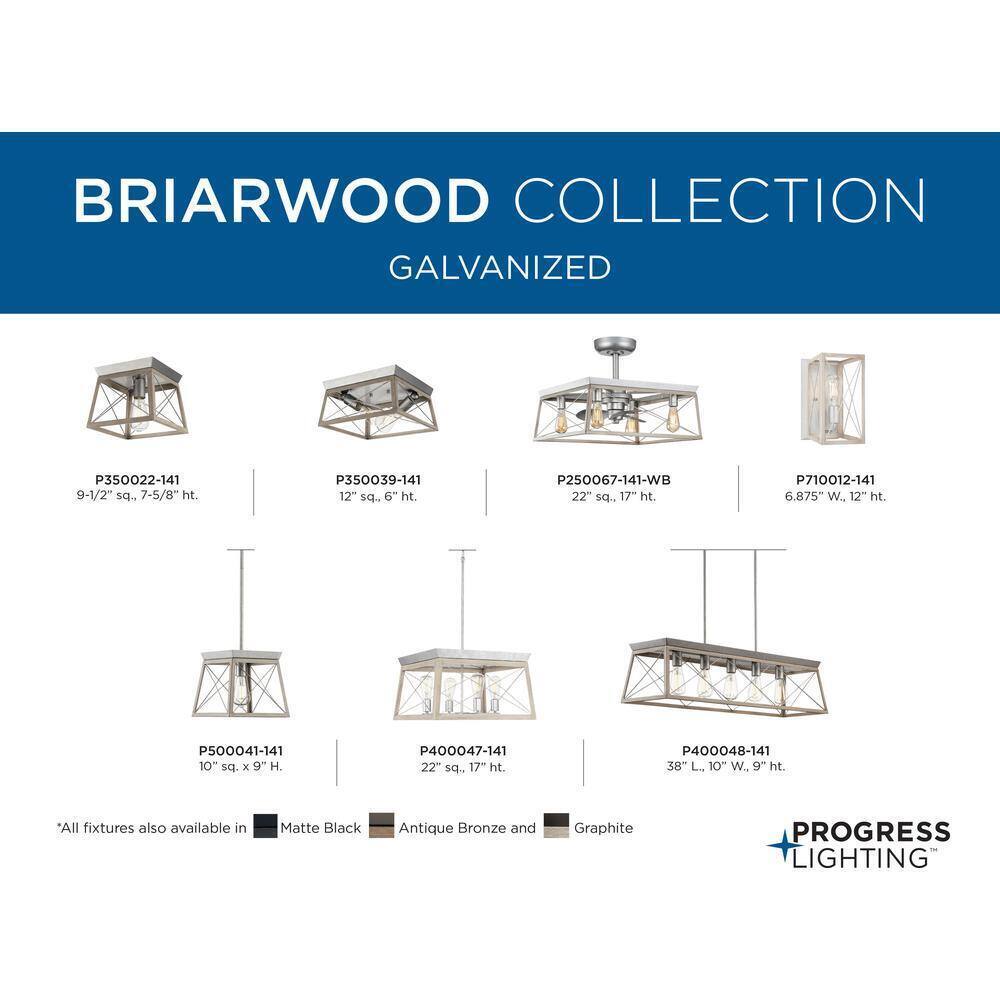 Progress Lighting Briarwood Bleached Oak Wood Farmhouse Wall Sconce Light