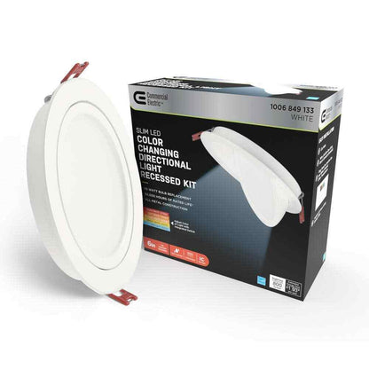 Commercial Electric 6 in. Selectable Canless Recessed Integrated LED Kit