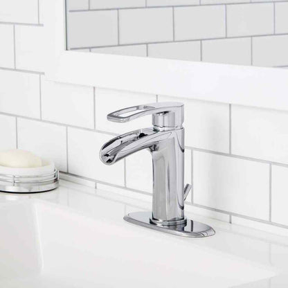 Glacier Bay Kiso Single Hole Single-Handle Low-Arc Bathroom Faucet in Chrome
