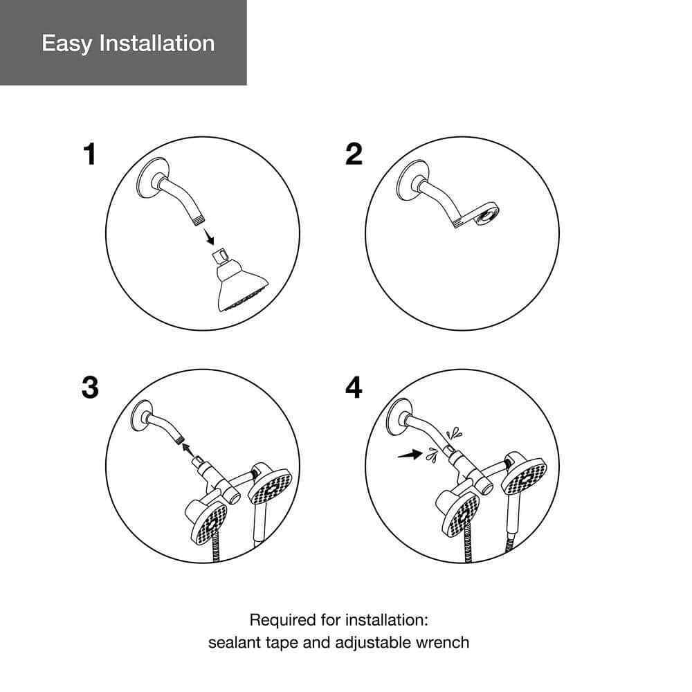 KOHLER Awaken 3-Spray 5 in. Dual Wall Mount Shower Head in Polished Chrome