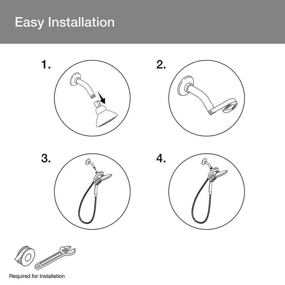 KOHLER Claro 1-Spray Dual Wall Mount Fixed and Handheld Shower Head 1.75 GPM
